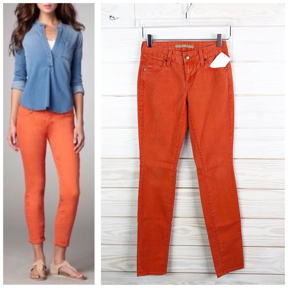 Vince Skinny Jeans Slim Legging Tomato Size 24 New - Picture 1 of 8
